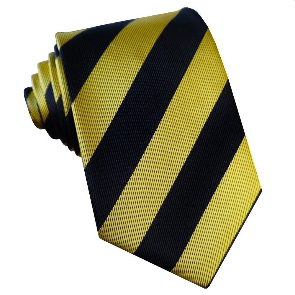 Yellow & Black Stripes Sports Tie
