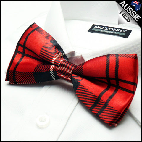 Red & Black Tartan Bow Tie