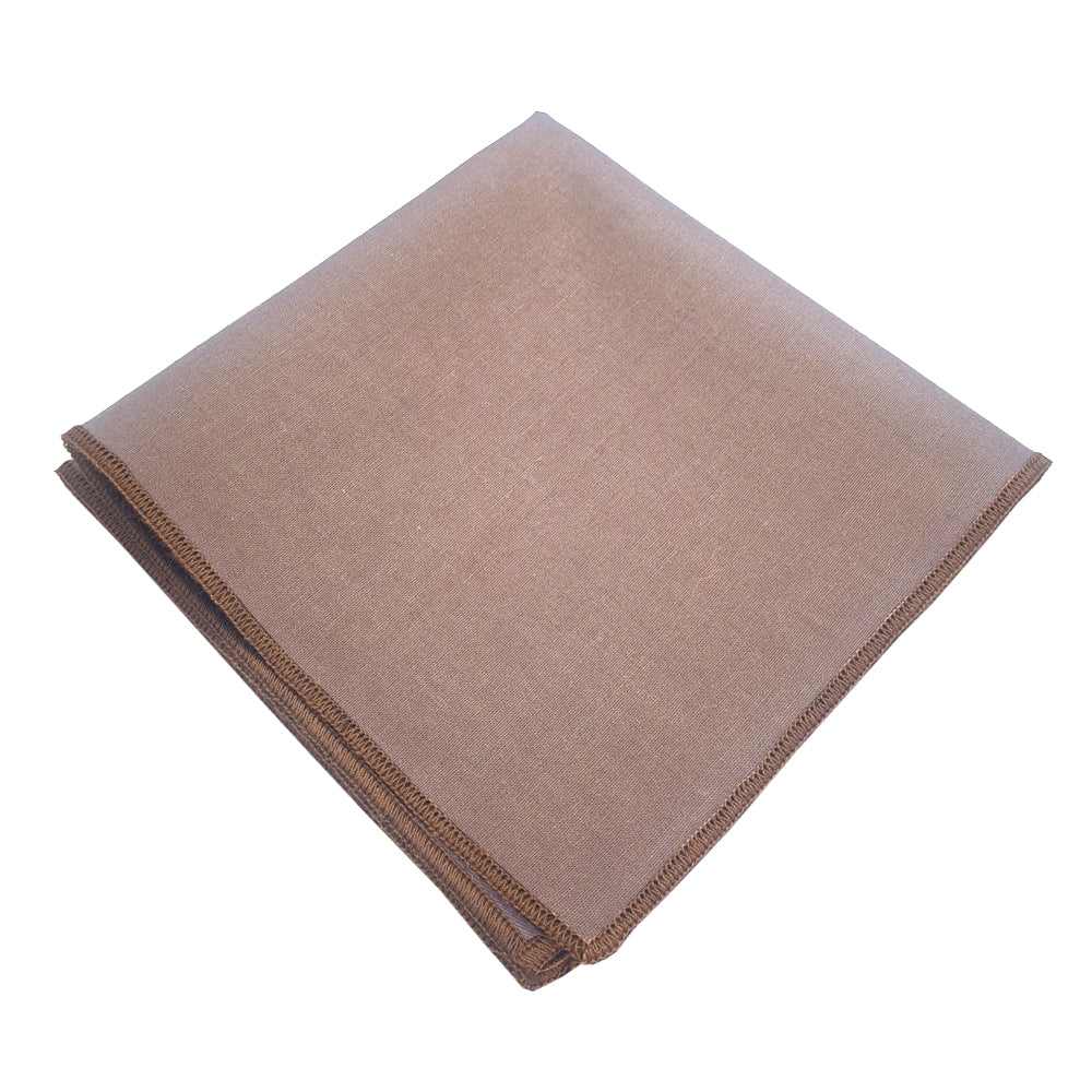 Mocha Light Brown Cotton Pocket Square