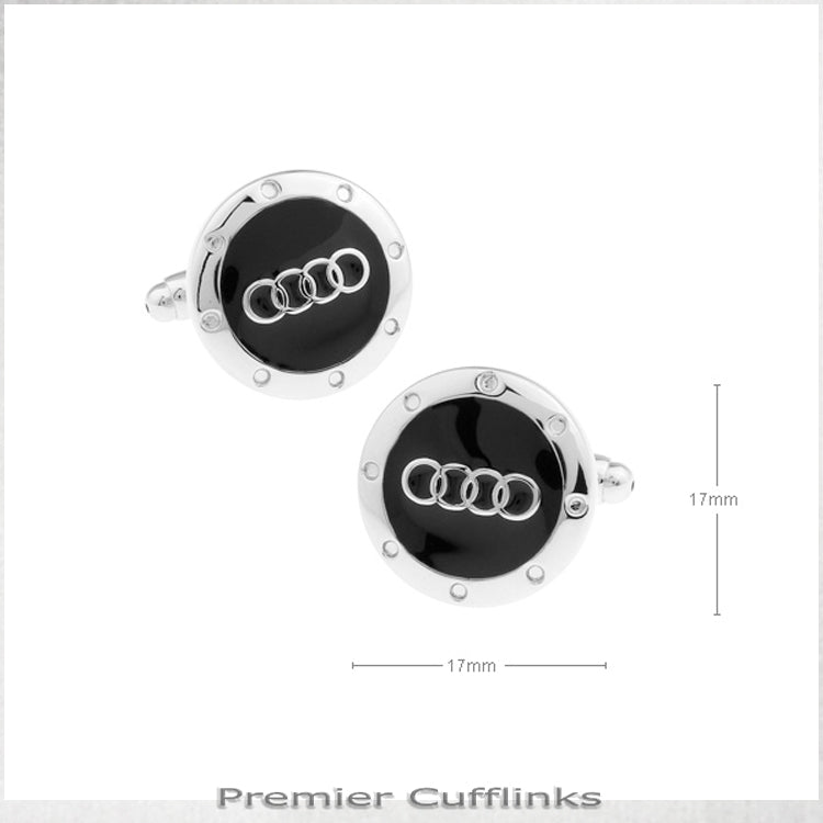 Black And Silver Audi Cufflinks