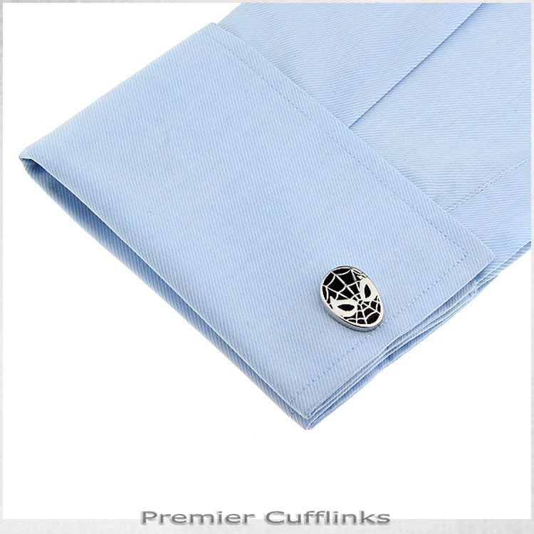 Black and Silver Spiderman Cufflinks