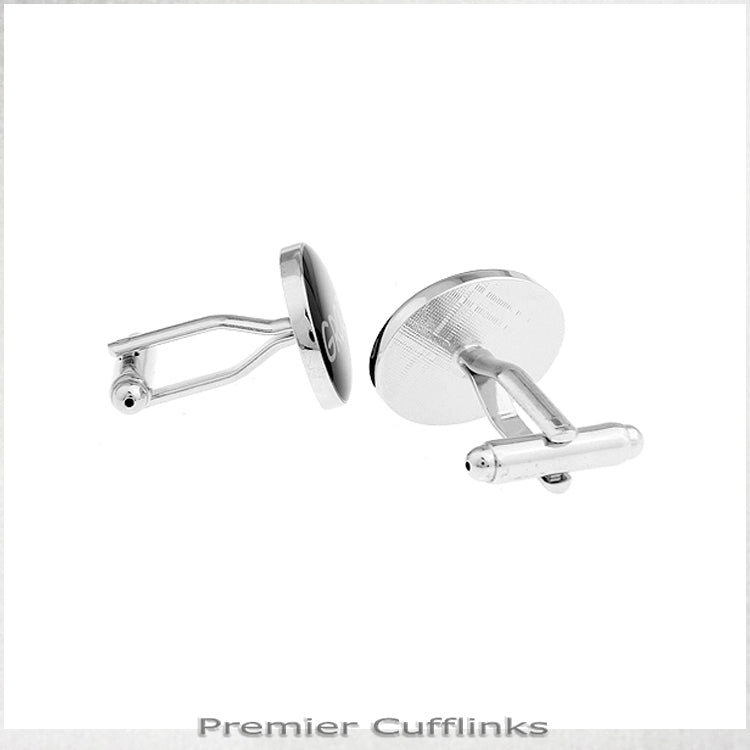 Black Oval Groom Cufflinks