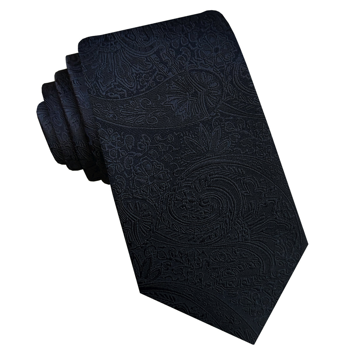Black Paisley Slim Tie