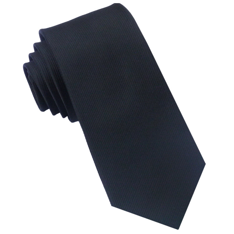 black ribbed slim tie
