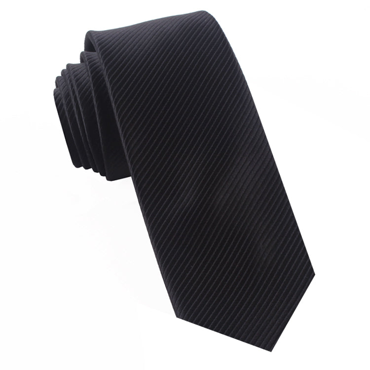 Black on Black Thin Stripes Mens Tie