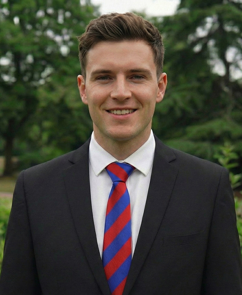 Mens Red & Blue Stripes Sports Tie