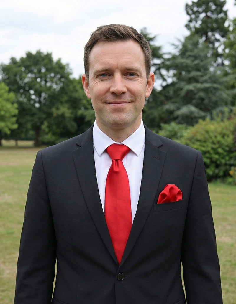 Mens Bright Red Tie