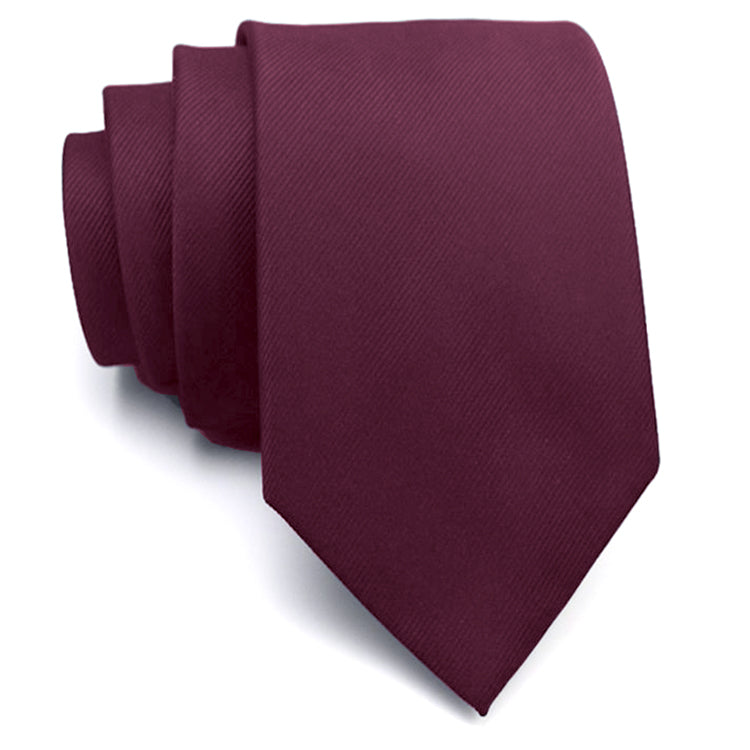 Burgundy Red Ribbed Tie