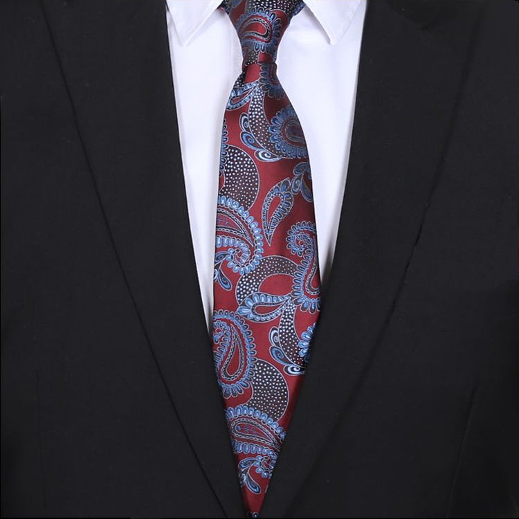mens burgundy and blue paisley tie