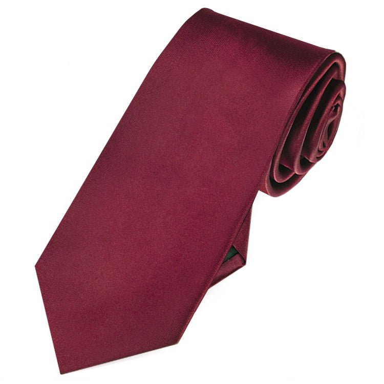 Mens Burgundy Red 7cm Slim Tie