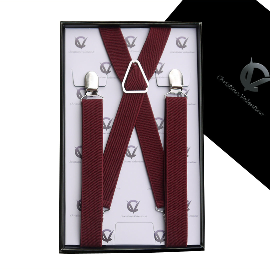 Boy's Burgundy Braces Suspenders X2.5cm