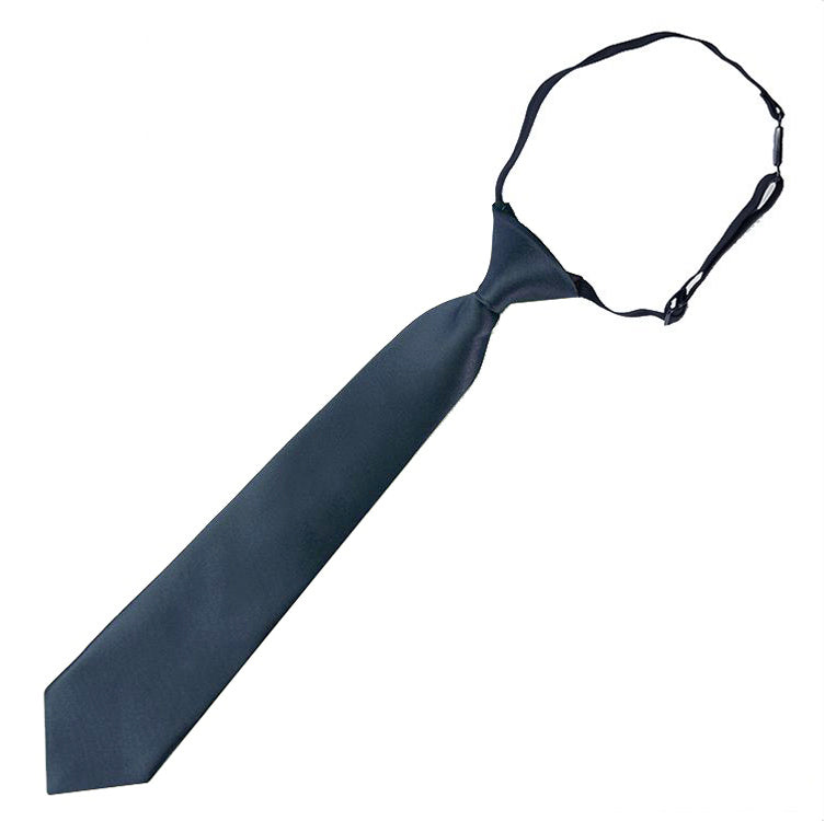 Dark Silver Charcoal Junior Boys Elasticated Tie