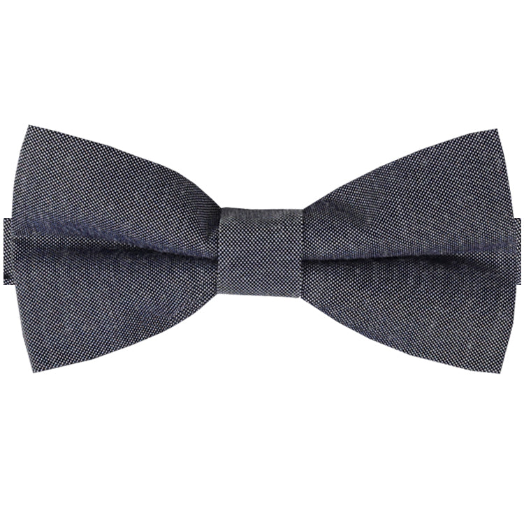 Charcoal Dark Grey Cotton Mens Bow Tie