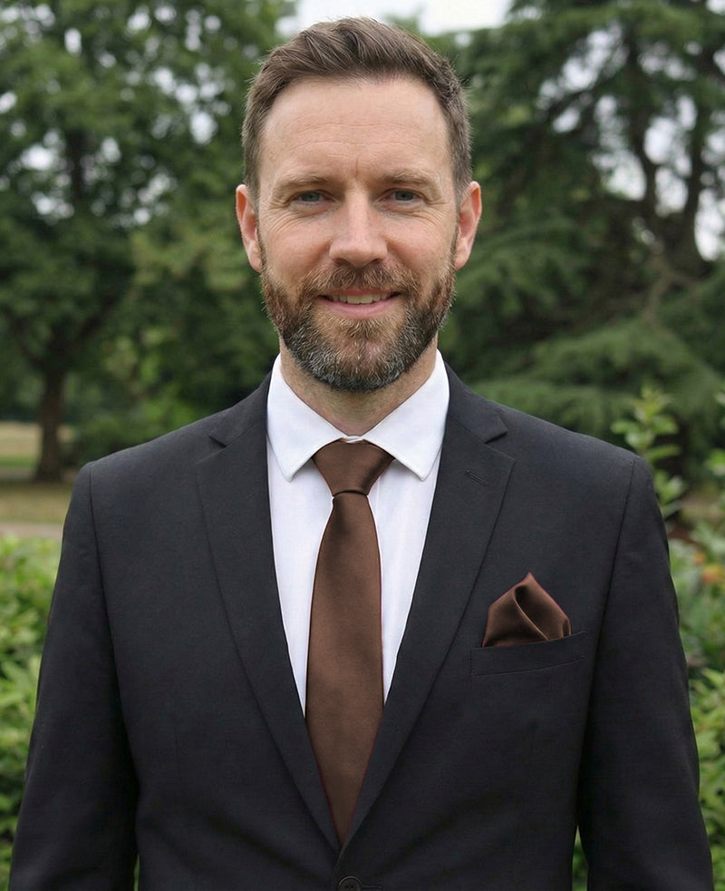 Mens Chocolate Coffee Brown Tie