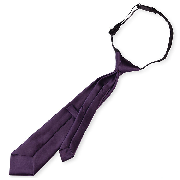 Boys Grape Eggplant Purple Pre Tied Elastic Tie