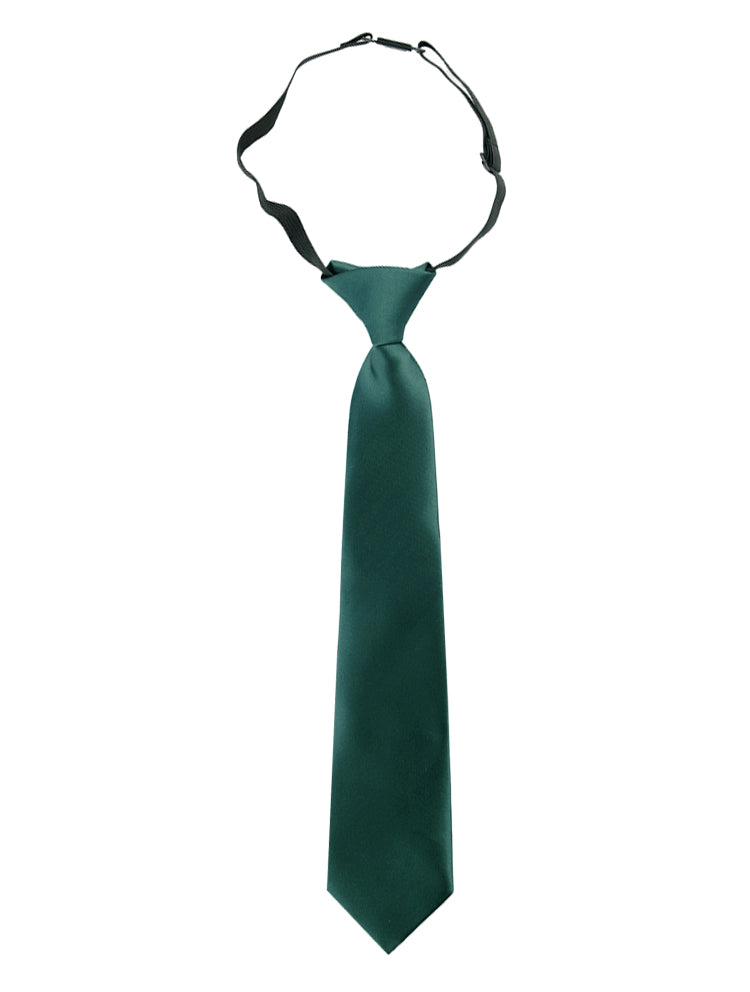 Forest Dark Green Junior Boys Elasticated Tie