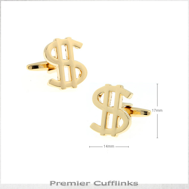 Gold Dollar Sign Cufflinks