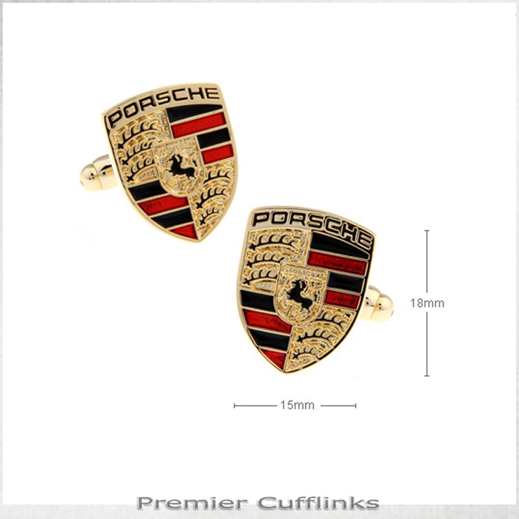 Gold Porsche Cufflinks
