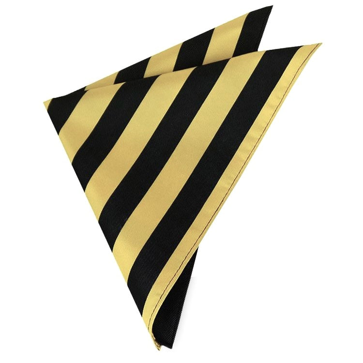 Yellow & Black Striped Pocket Square