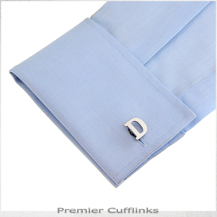 Single Initial D Silver Cufflink