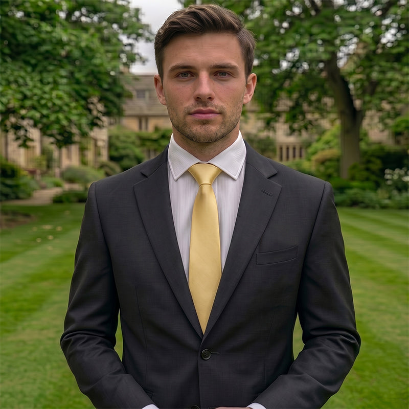 Mens Light Gold Yellow Tie