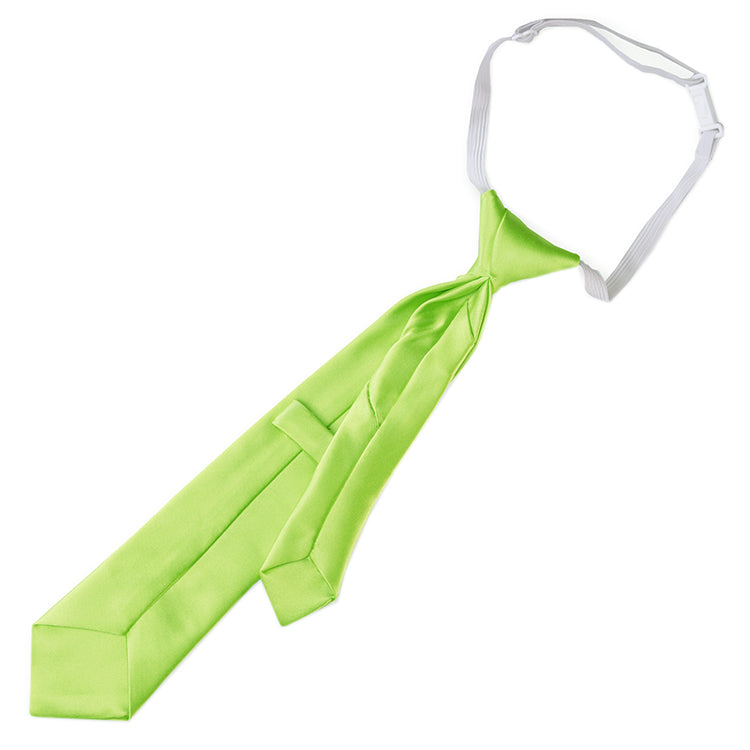 Lime Green Junior Boys Elasticated Tie