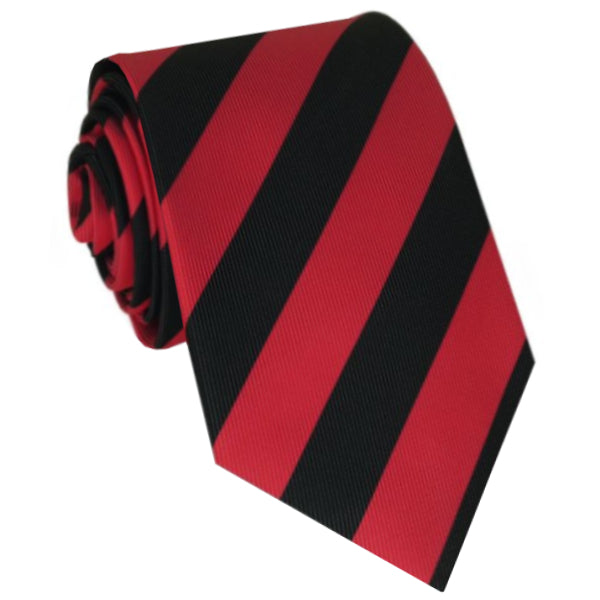 Mens Red & Black Stripes Sports Tie