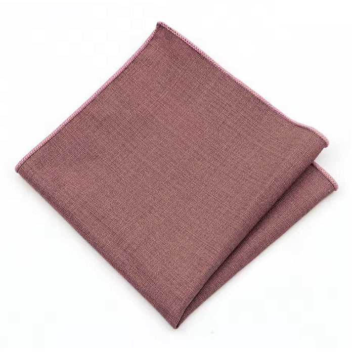 Chestnut Brown Bamboo and Cotton Blend Skinny Tie & Pocket Square Set