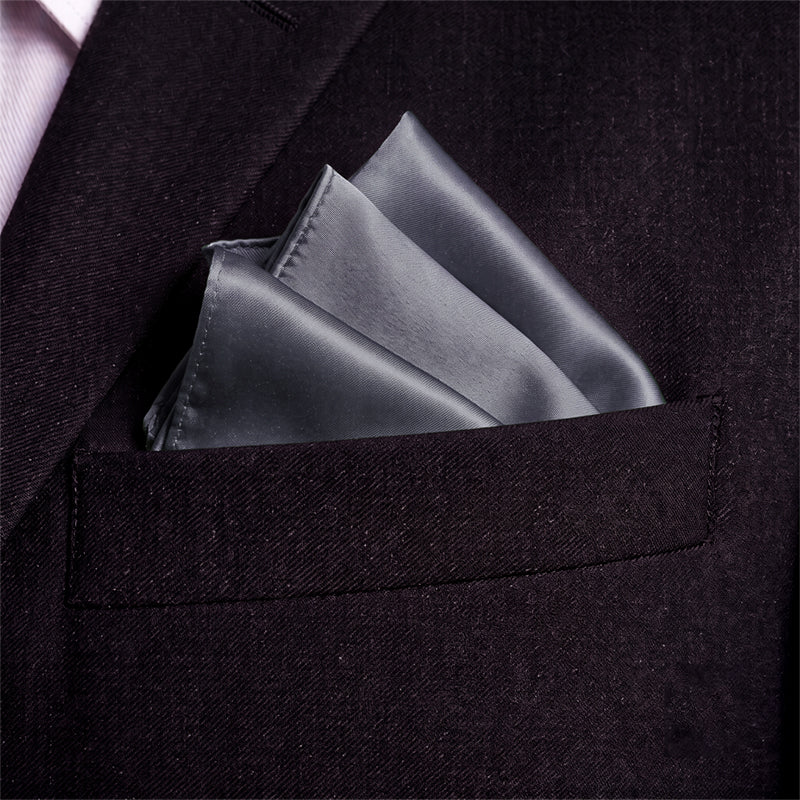 Mid Silver Grey Pocket Square