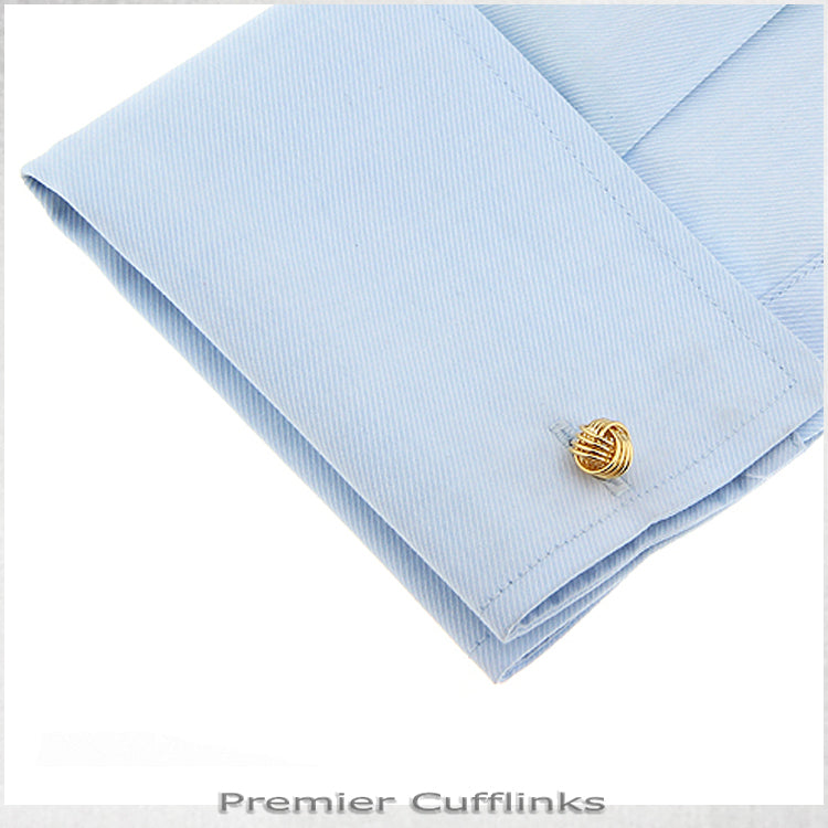 Multi Ring Gold Knot Cufflinks