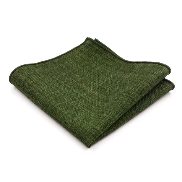 Olive Green Cotton Pocket Square