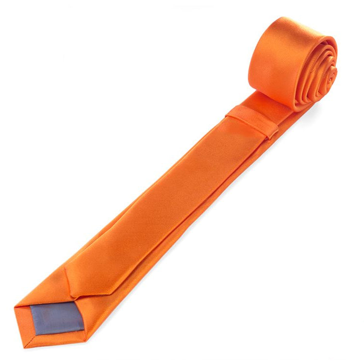 Mens Orange Skinny Tie