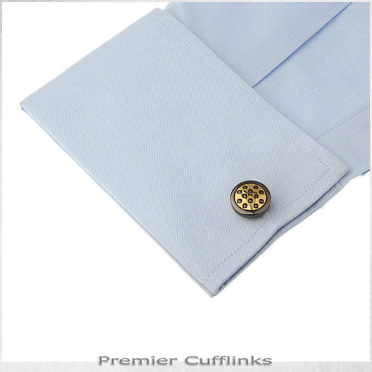 Platinum with Gold Dome Cufflinks