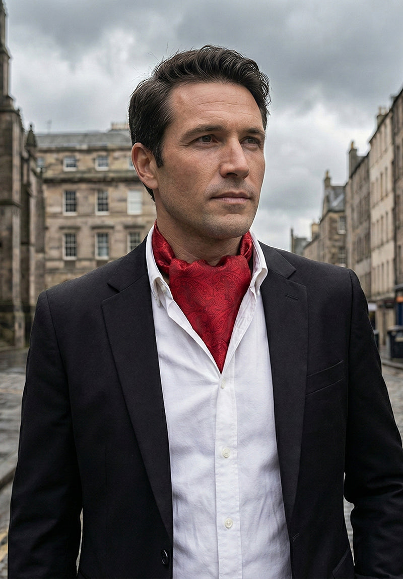 Red Paisley Ascot Cravat