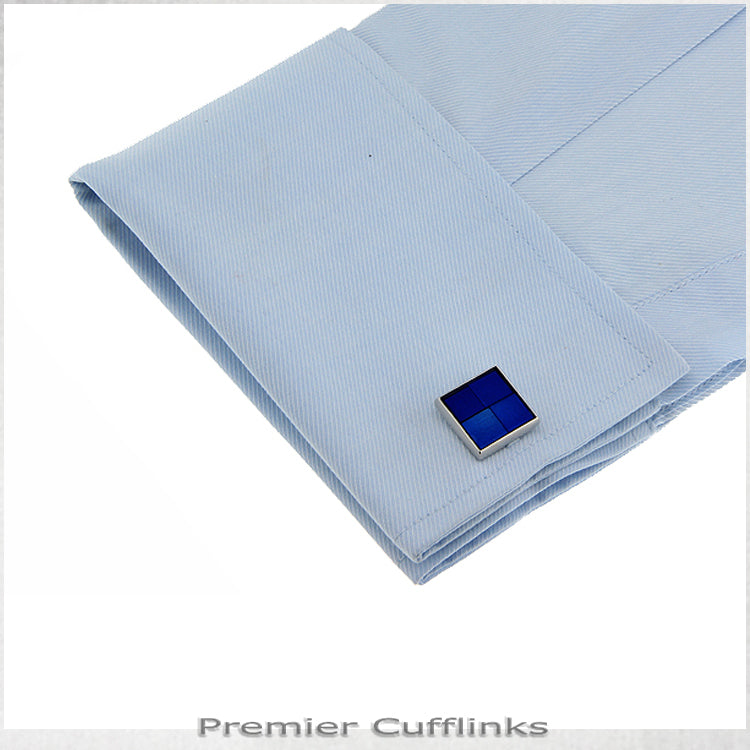 Shades of Blue Squares Cufflinks