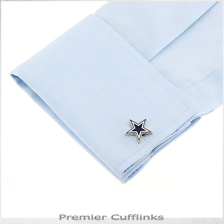 Silver and Black Star Cufflinks