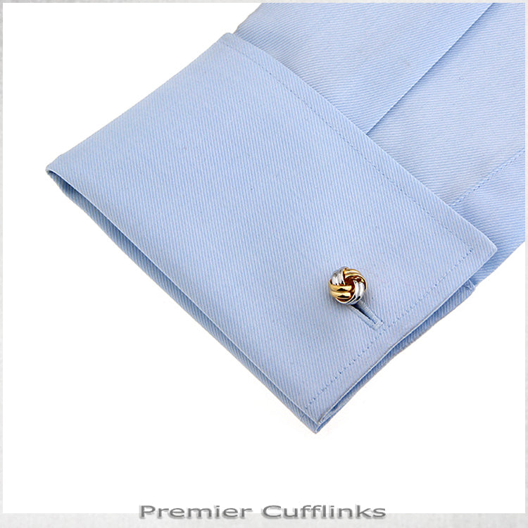 Silver And Gold Knot Cufflinks
