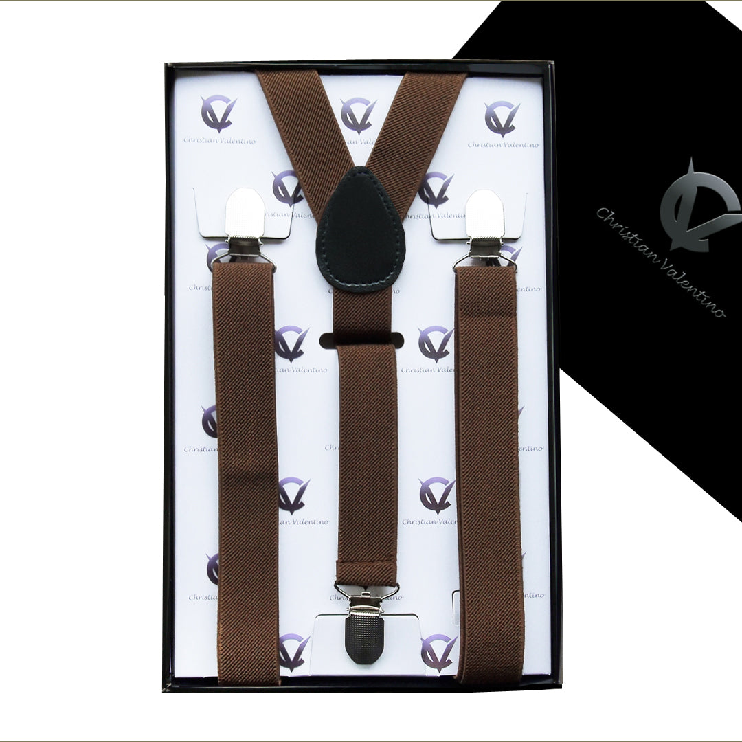 Men's Mid Brown Extra Large Braces Suspenders Y2.5cm