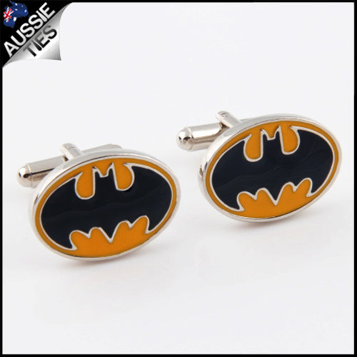 Mens Yellow and Black Batman Cufflinks