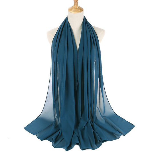 Teal Blue Bubble Chiffon Scarf