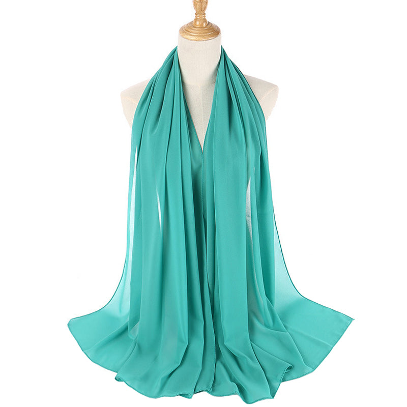 Women's Pool Green Bubble Chiffon Scarf