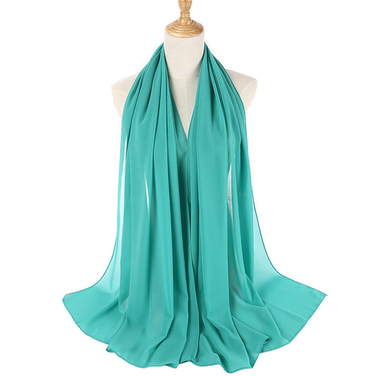 Women's Pool Green Bubble Chiffon Scarf