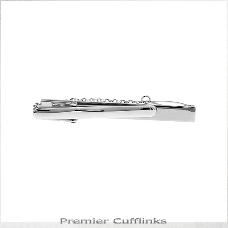 Silver with Black Inset Tie Clip