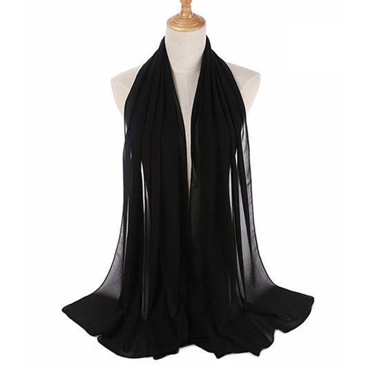 Black Bubble Chiffon Women's Scarf