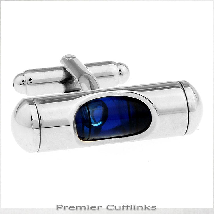Blue Spirit Level Cufflinks