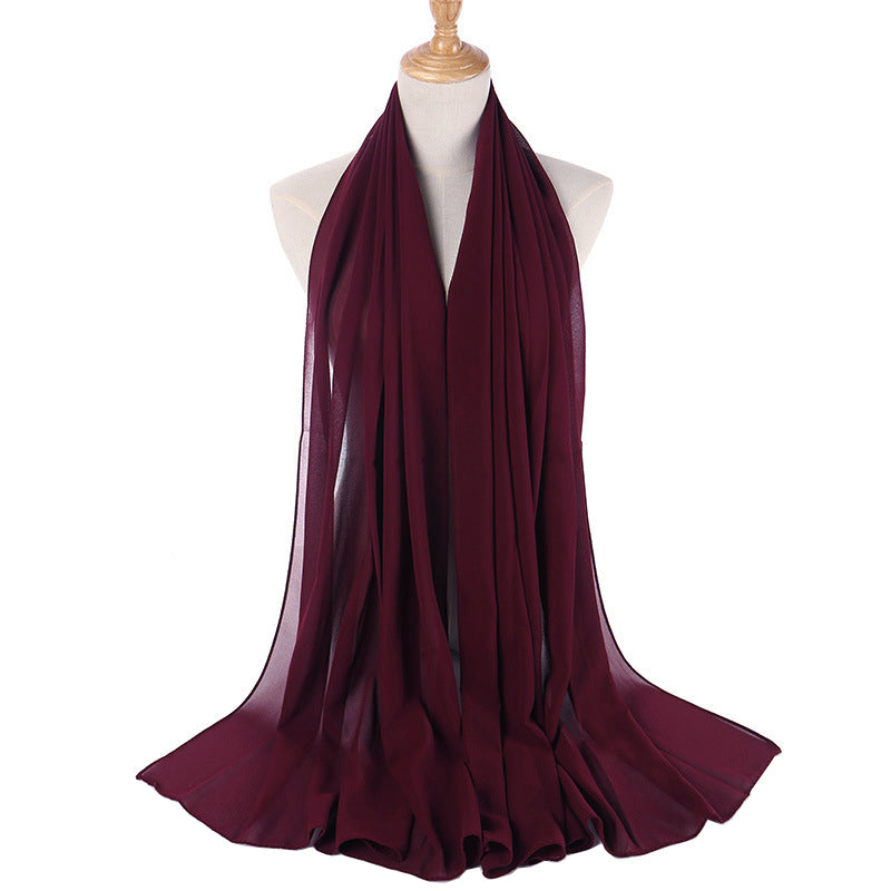 Maroon Deep Burgundy Bubble Chiffon Scarf
