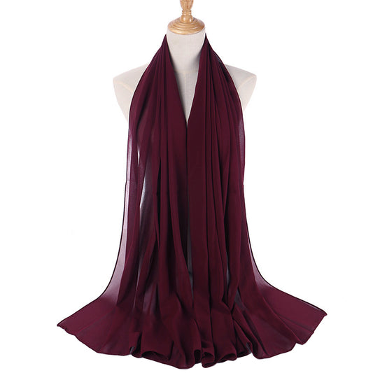Maroon Deep Burgundy Bubble Chiffon Scarf