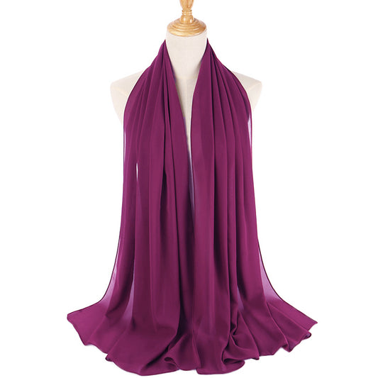 Women's Purple Raspberry Bubble Chiffon Scarf