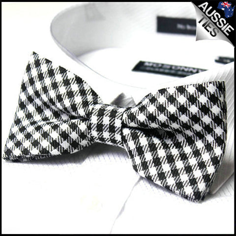 Black & White Check Bow Tie