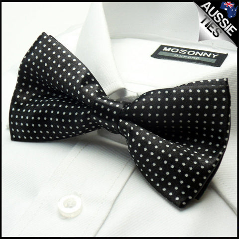 Black with White Polkadots Bow Tie
